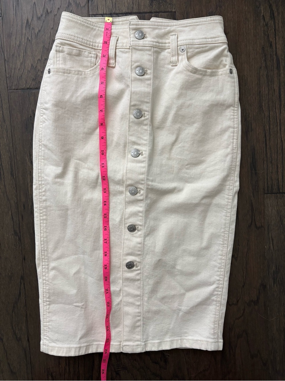 Madewell Western Edition Vintage Canvas Ecru Denim Midi Skirt Size 23 - Picture 11 of 11